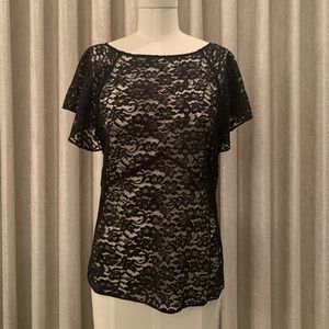 NWOT Rugby Ralph Lauren black lace top